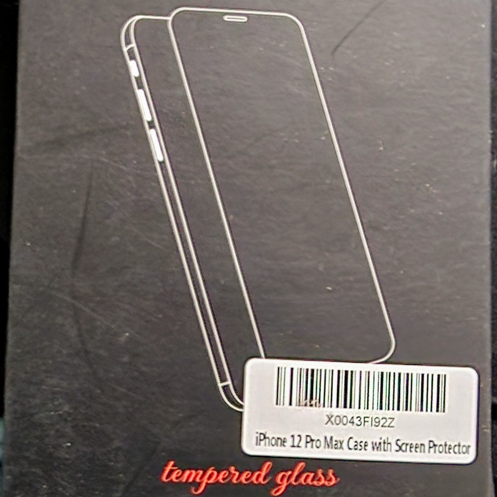 Black Tempered Glass Phone Case with Screen Protector
